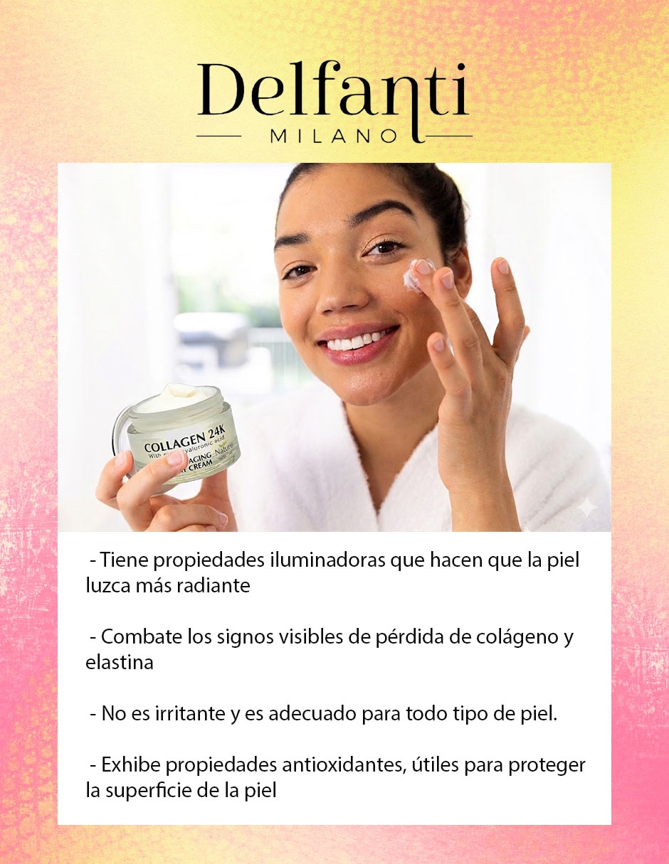 Crema para rostro y cuerpo recomendada para reafirmar de Día antiedad 24K con acido Hialurónico todo tipo piel 3