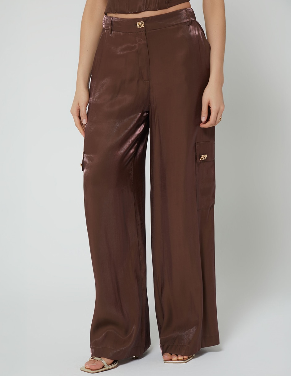 Pantalón cargo hong palazzo para mujer Pantalón cargo hong palazzo para mujer