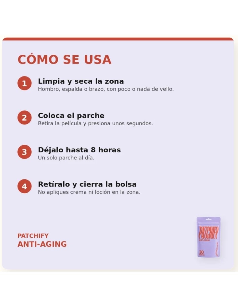 Patchify Anti-Aging suplemento alimenticio parches 4