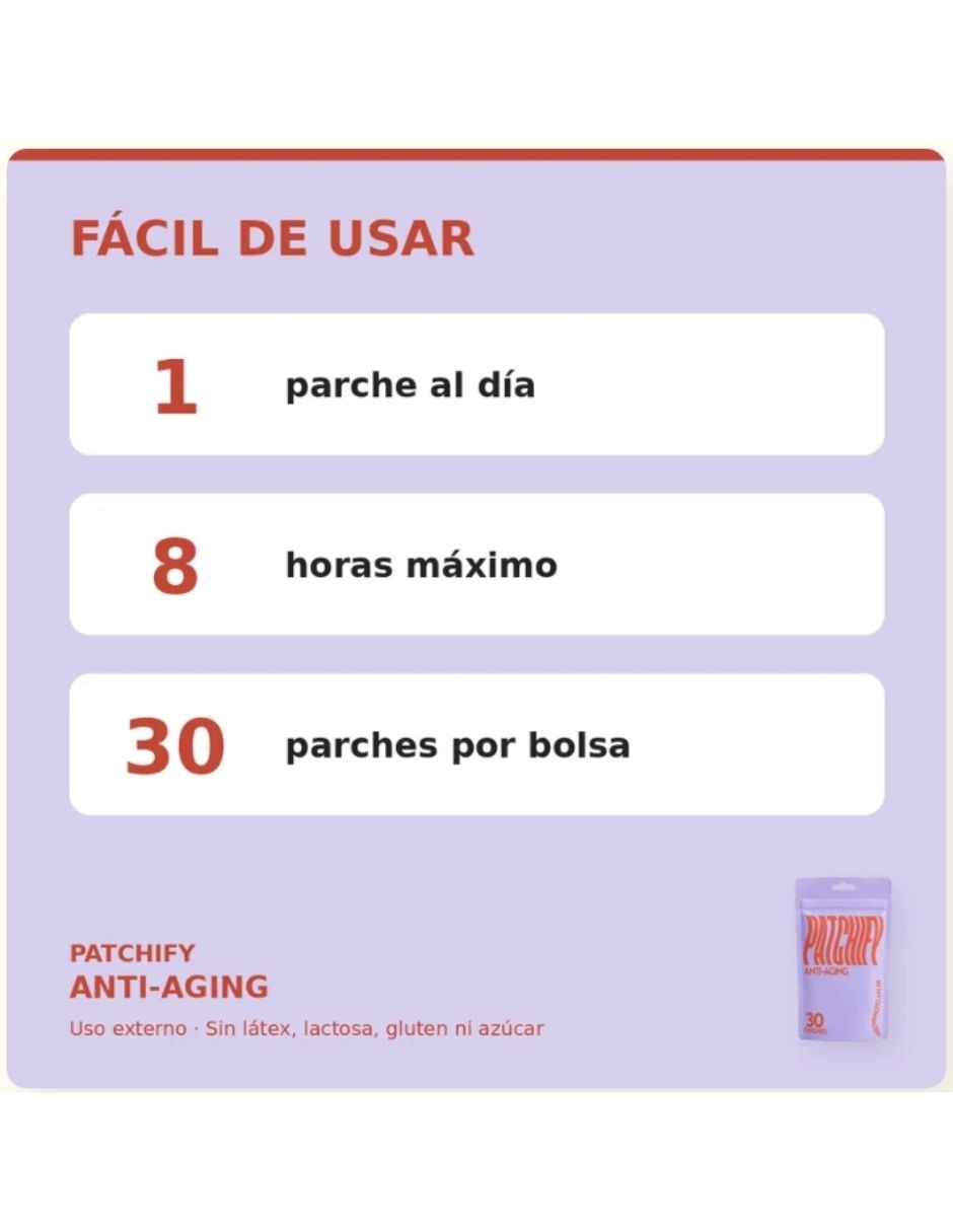 Patchify Anti-Aging suplemento alimenticio parches 2