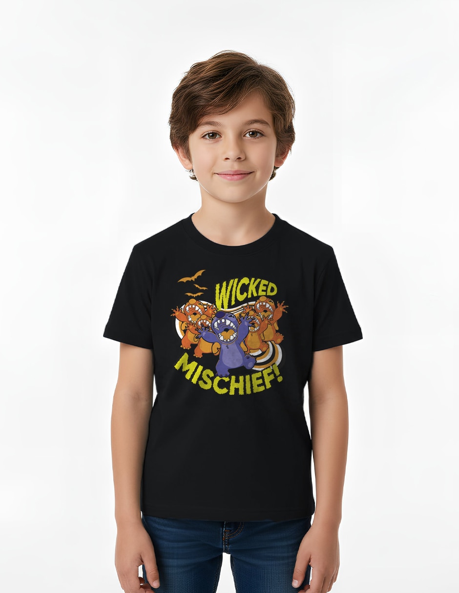 Playera Stitch Disney Halloween manga corta para infantil Playera Stitch Disney Halloween manga corta para infantil