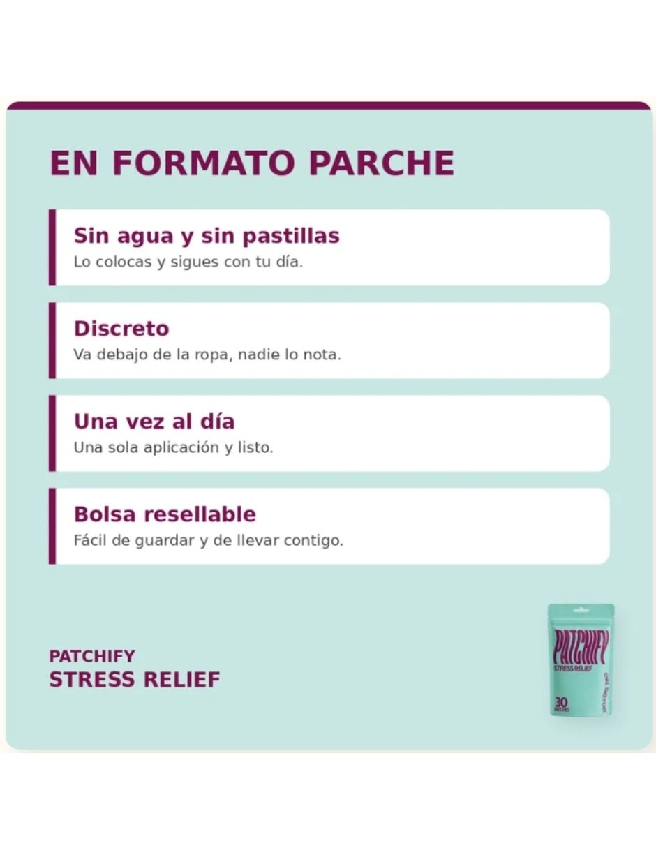 Patchify Stress Relief suplemento alimenticio parches