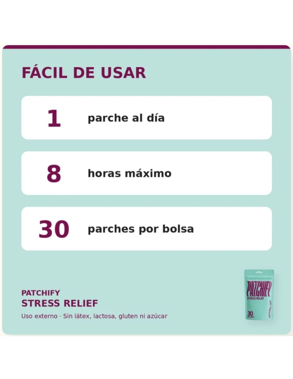 Patchify Stress Relief suplemento alimenticio parches