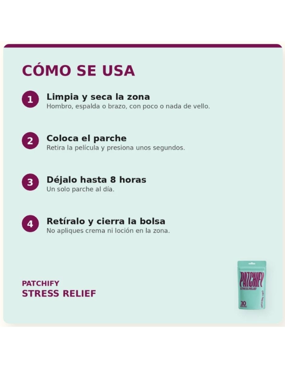 Patchify Stress Relief suplemento alimenticio parches