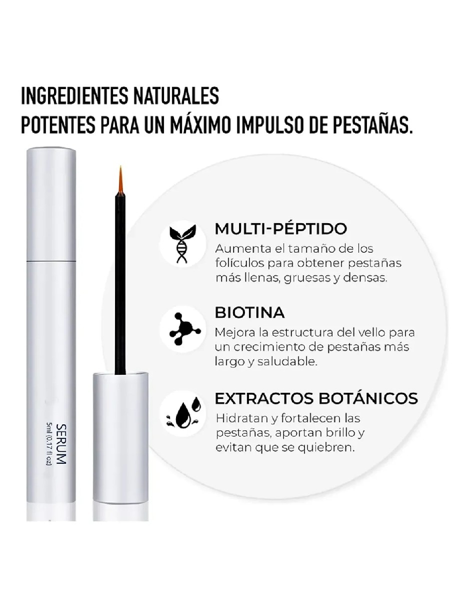 Sérum nutritivo para pestañas y aplicador con estuche de todo tipo de piel 2