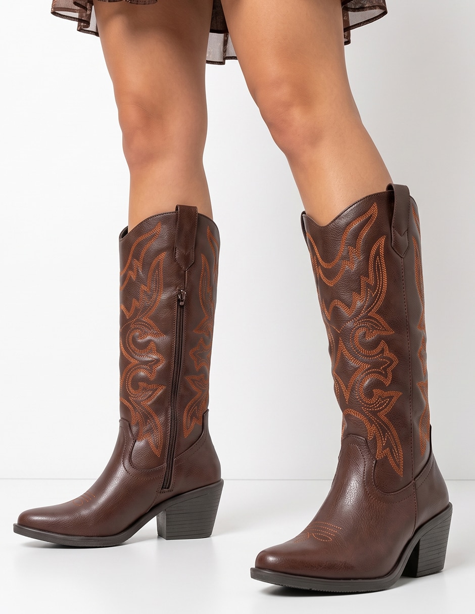 Bota arriba del tobillo de piel para mujer 4