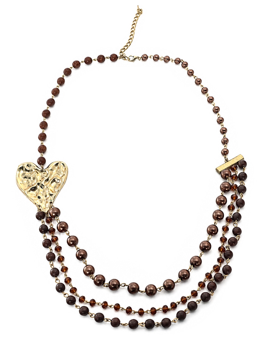 Collar con dije rose espresso de cerámica Collar con dije rose espresso de cerámica