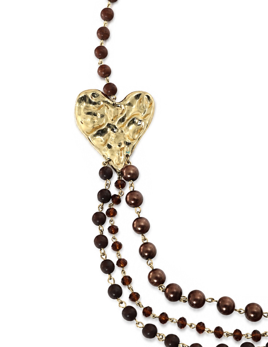 Collar con dije rose espresso de cerámica 4