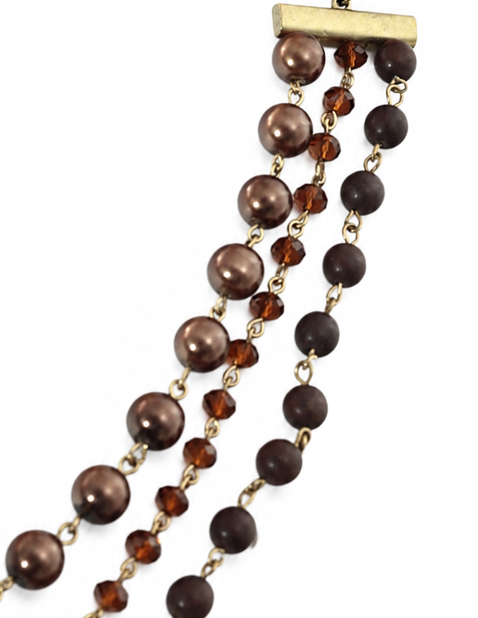 Collar con dije rose espresso de cerámica 3