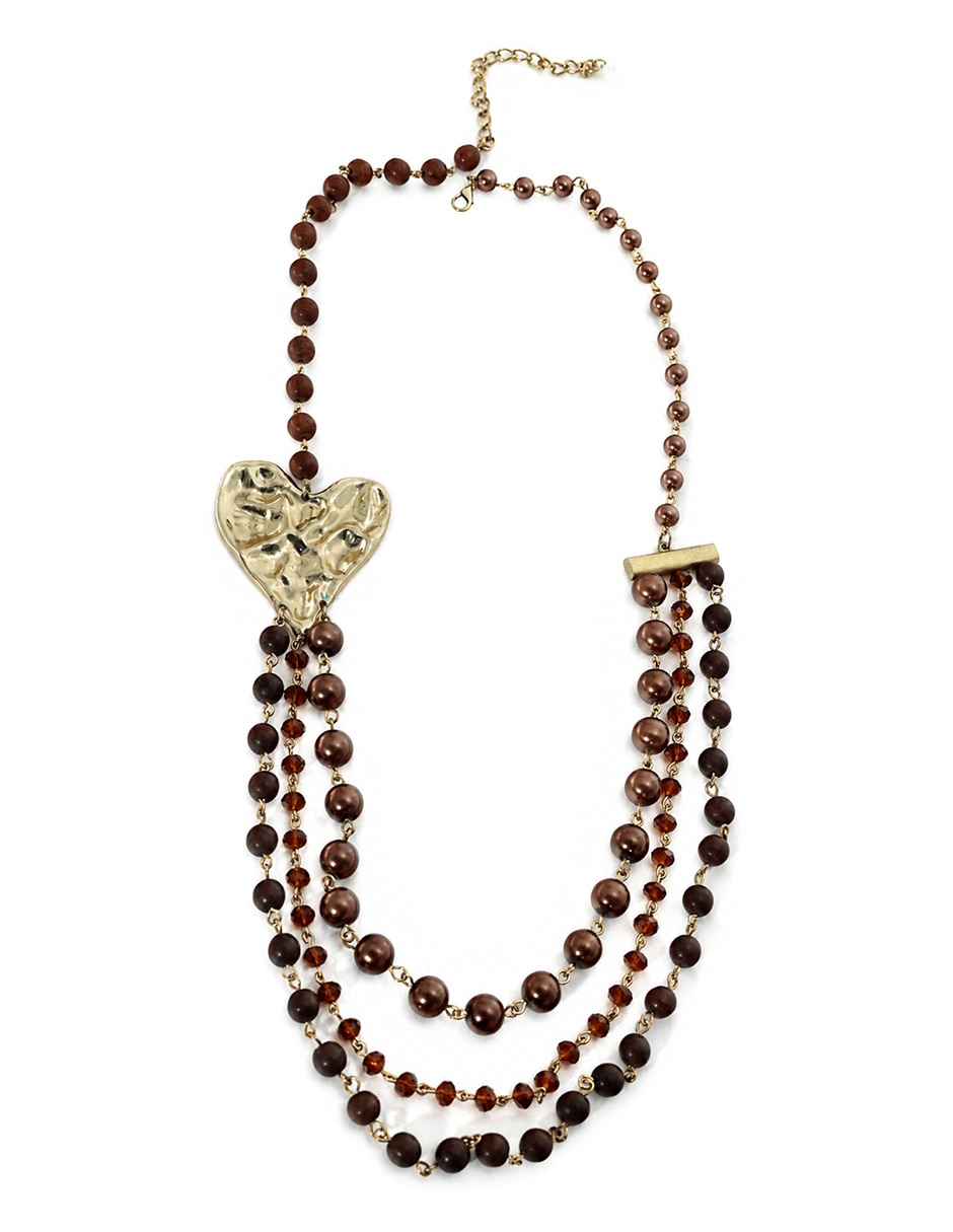Collar con dije rose espresso de cerámica 2