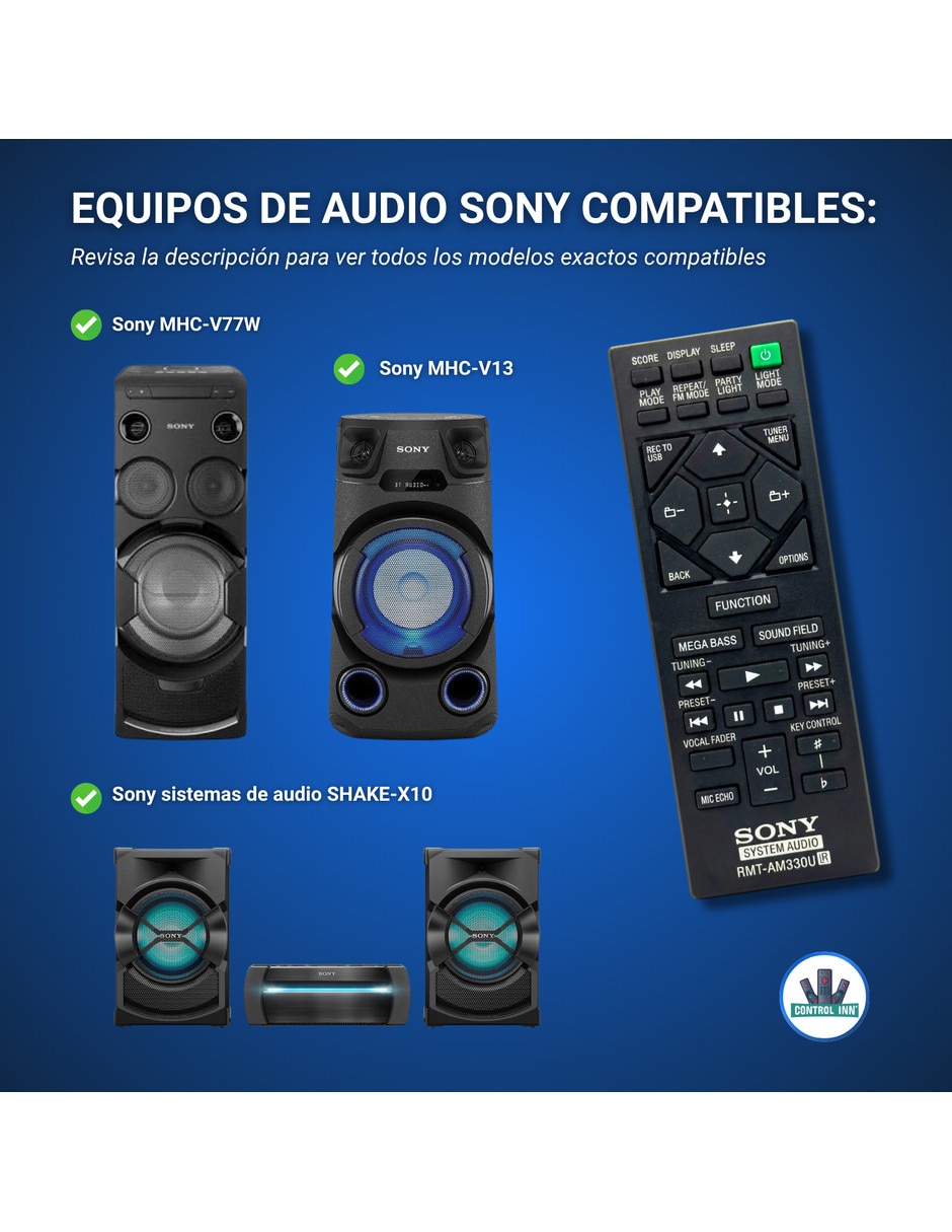 Control remoto para sistema de sonido audio bocina mhc-v50 rmt-am330u 3