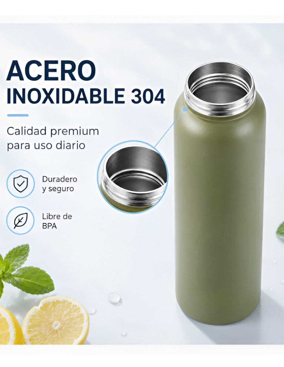 Termo de acero inoxidable con tapa rosca 2