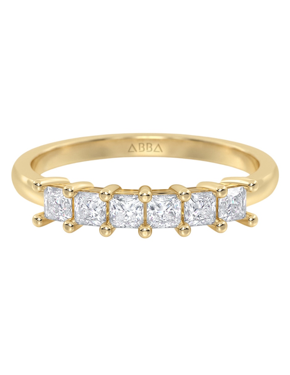 Anillo 10 k de oro zirconia pulido