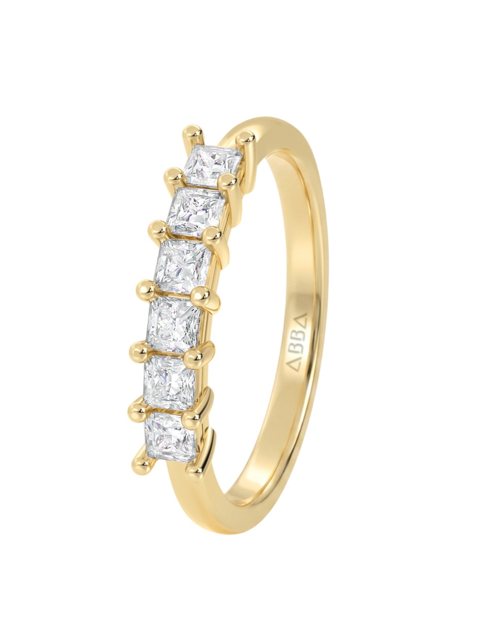 Anillo 10 k de oro zirconia pulido 3