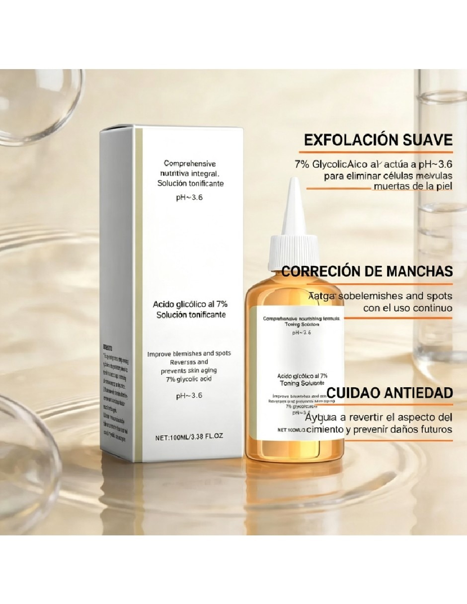 Tónico facial antiacné 7% ácido glicólico 3