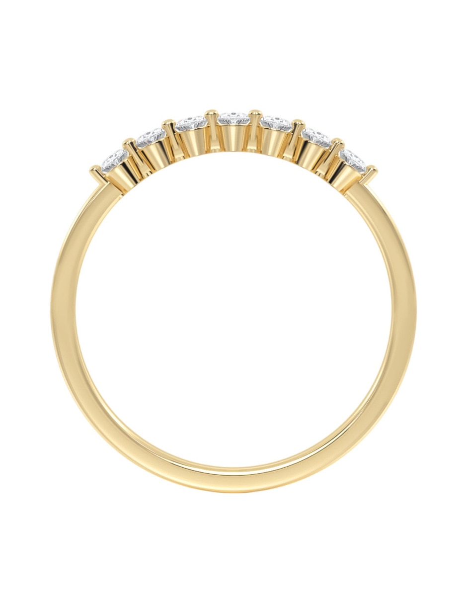 Anillo 10 k de oro zirconia brillante 4