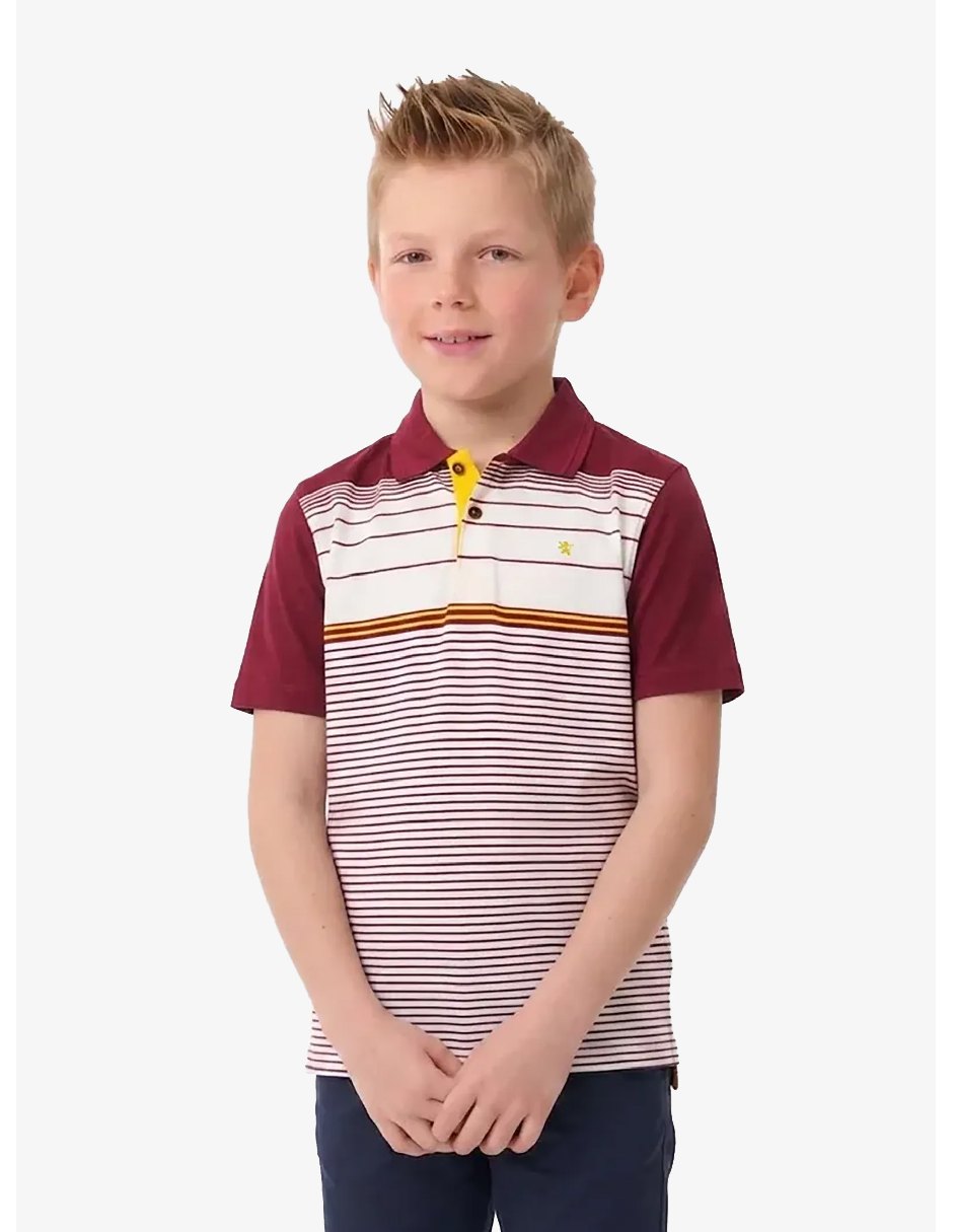 Playera tipo polo de algodón para niño