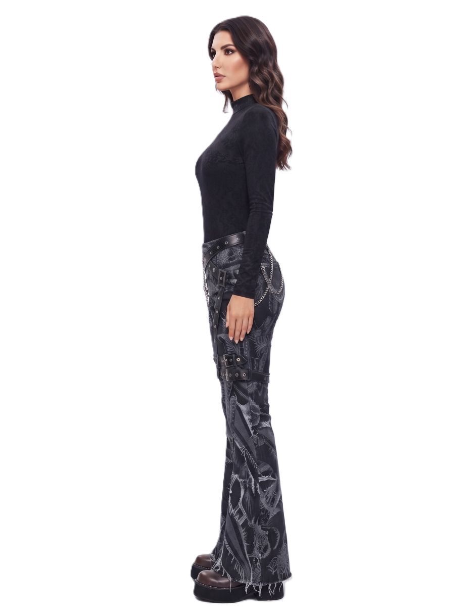 Jeans relaxed flare para mujer 4