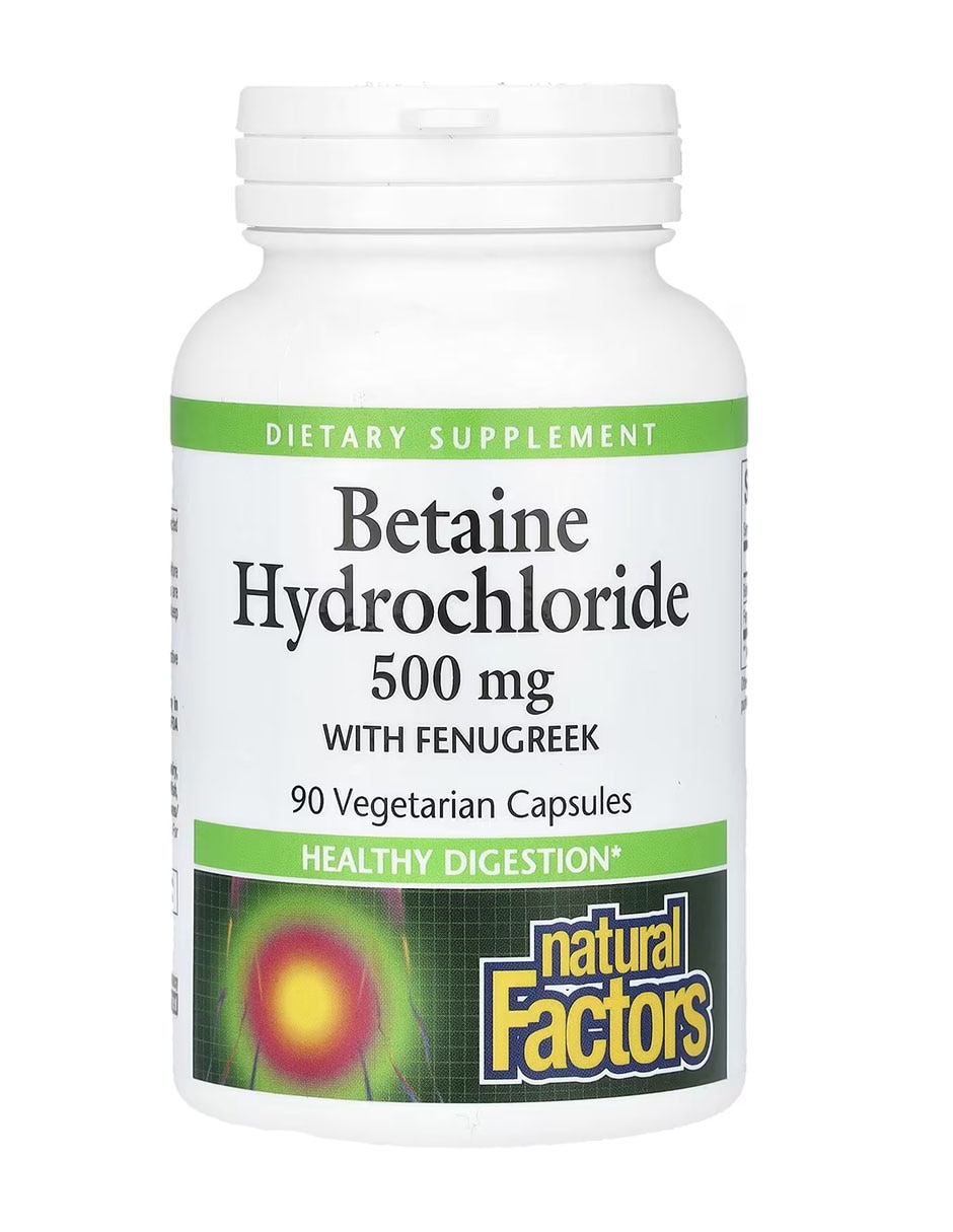 Clorhidrato de betaína con fenogreco 500 mg 90 cápsulas