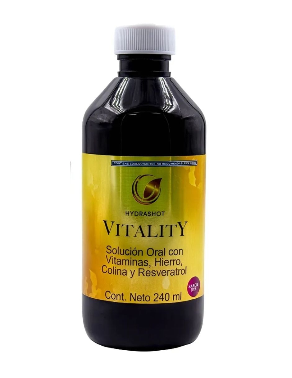 Solución Oral Resveratrol Hydrashot Vitality 240 ml uva Solución Oral Resveratrol Hydrashot Vitality 240 ml uva