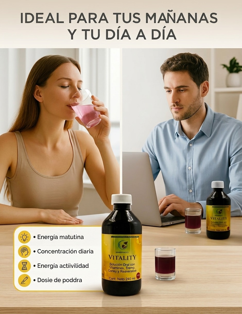 Solución Oral Resveratrol Hydrashot Vitality 240 ml uva 6