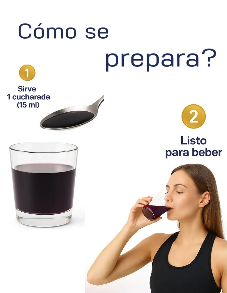Solución Oral Resveratrol Hydrashot Vitality 240 ml uva 4