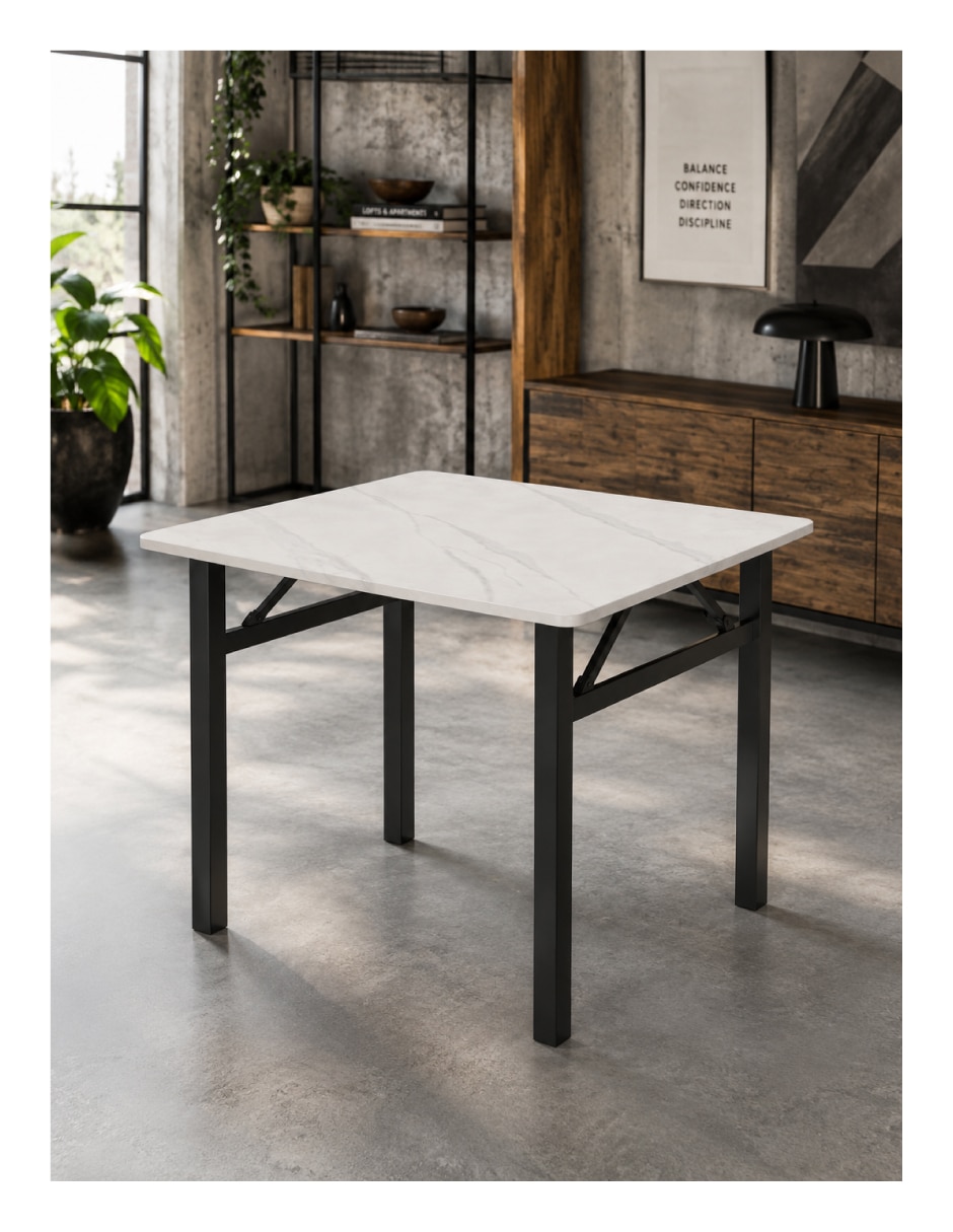 Mesa de comedor armable de piedra sinterizada 5