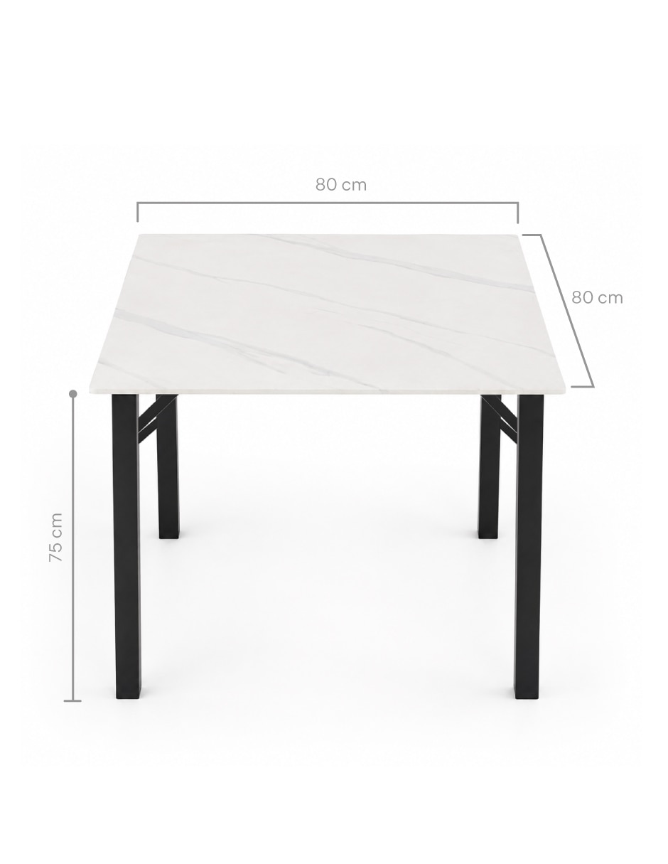 Mesa de comedor armable de piedra sinterizada 7