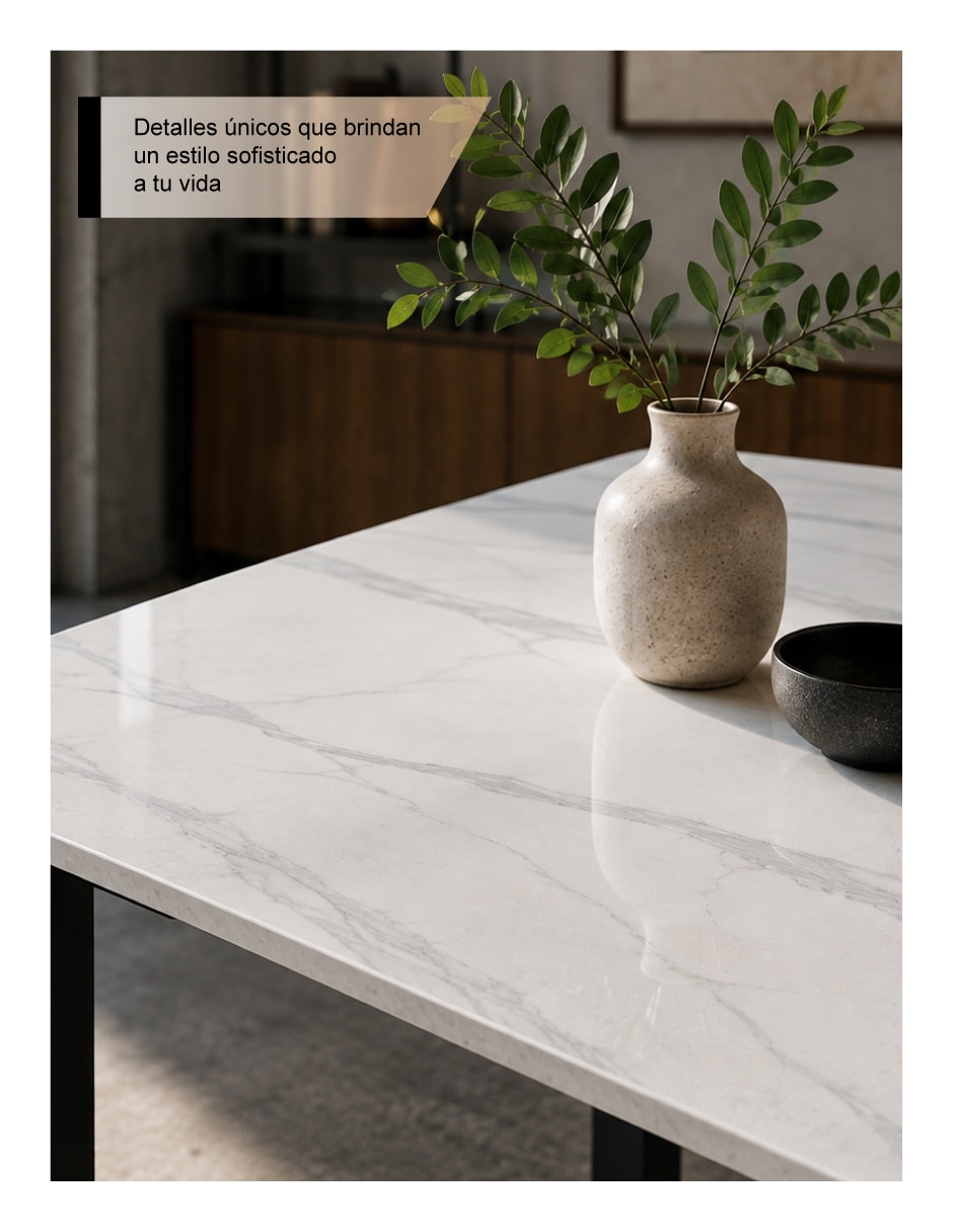 Mesa de comedor armable de piedra sinterizada 4