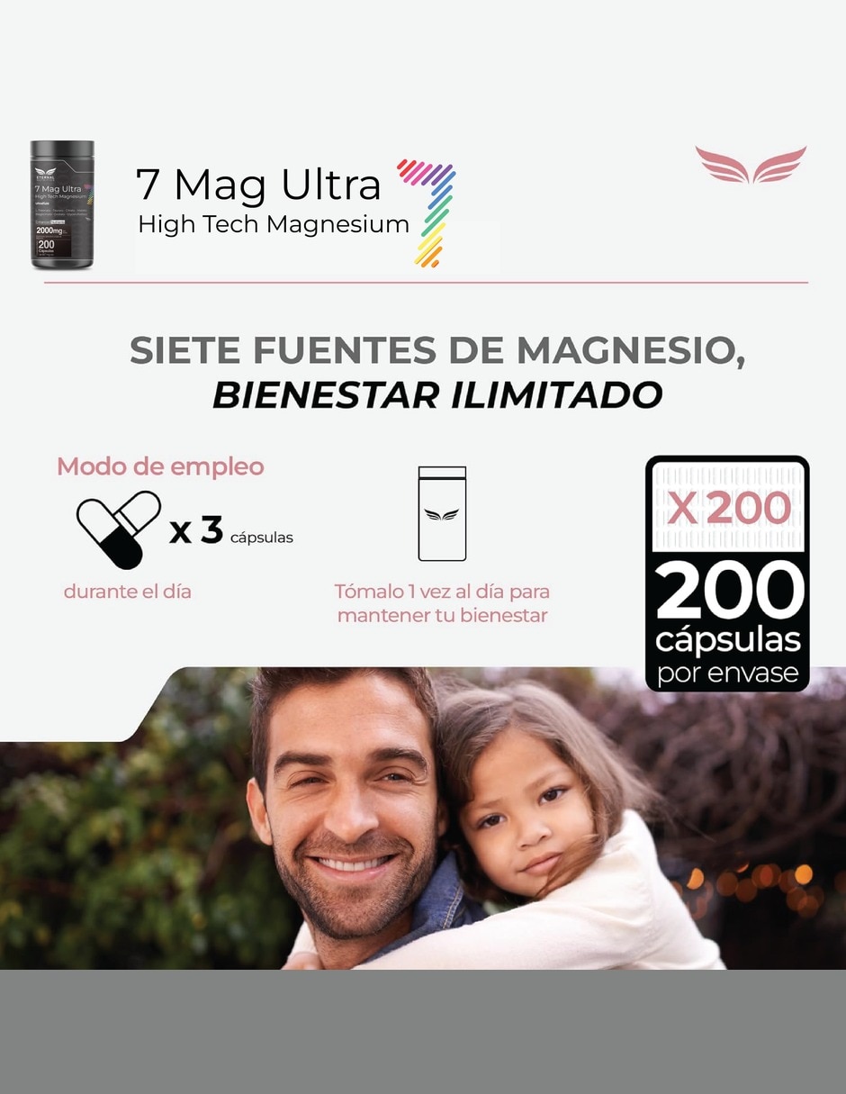 Seven Mag Ultra: Magnesio Complex 7 en 1, 200 Cápsulas - Cognición y Descanso 5