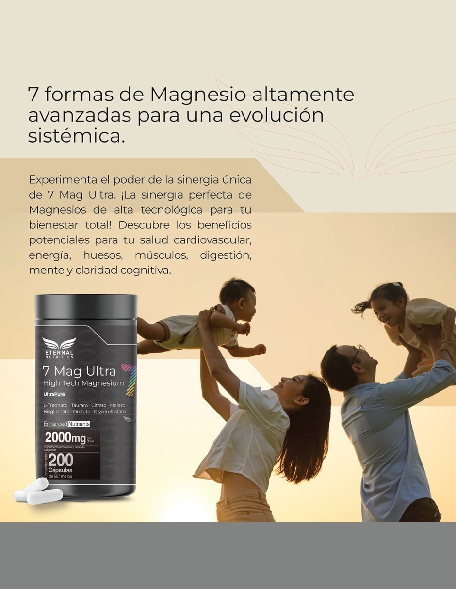 Seven Mag Ultra: Magnesio Complex 7 en 1, 200 Cápsulas - Cognición y Descanso 4