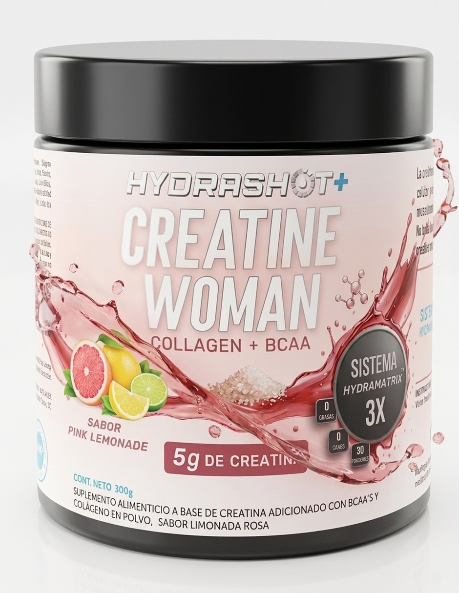 Creatina 5g + Bcaa+colgeno Hydrashot sabor limonada rosa de 300g