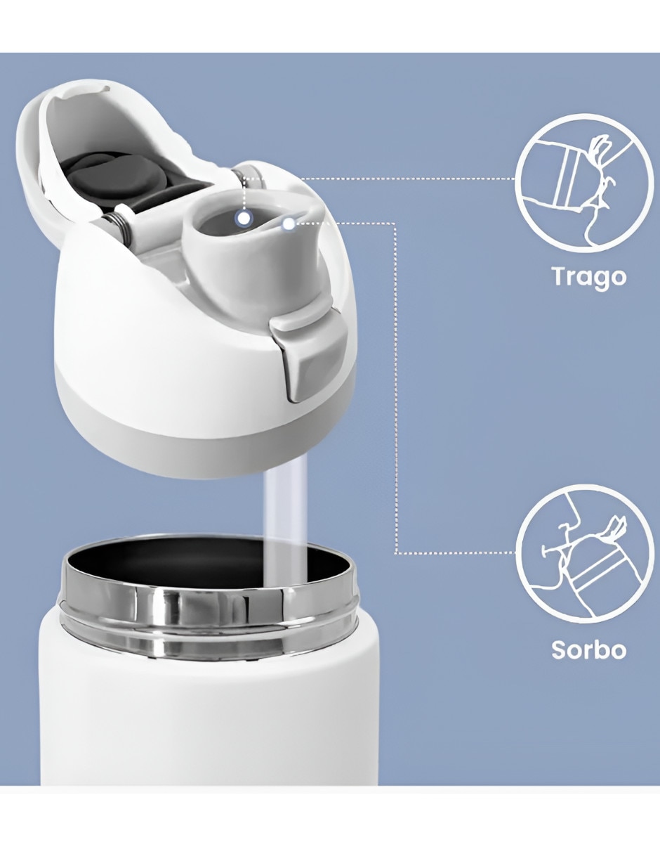Termo de acero inoxidable con tapa flip top