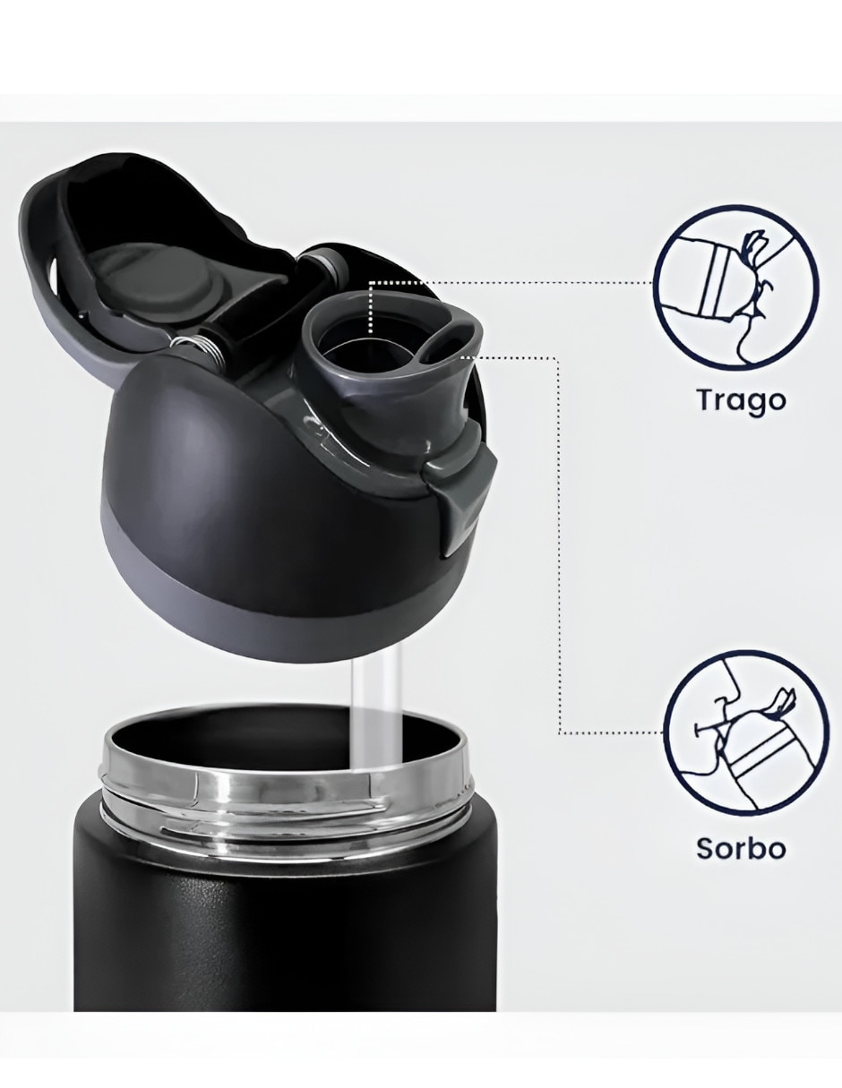 Termo de acero inoxidable con tapa flip top