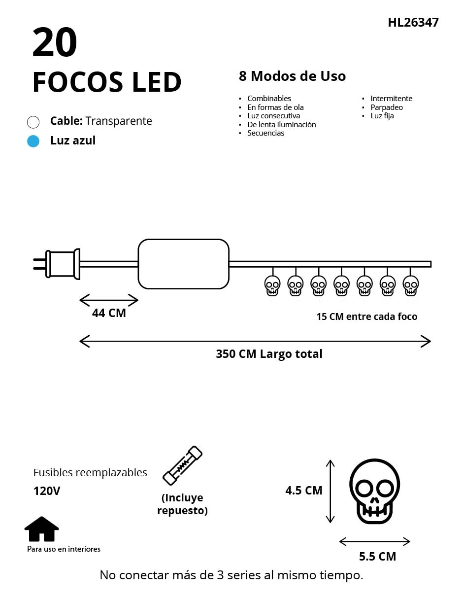 Serie led led familiar decoración hl-26347 con 20 focos 5