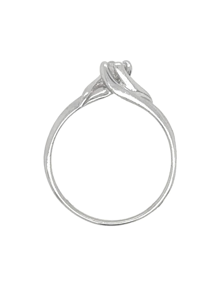 Anillo 14 k de oro blanco diamante brillante 3