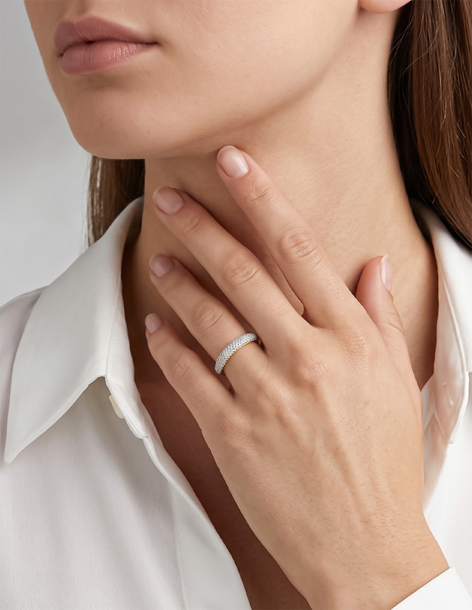 Anillo 10 k de oro zirconia brillante 5