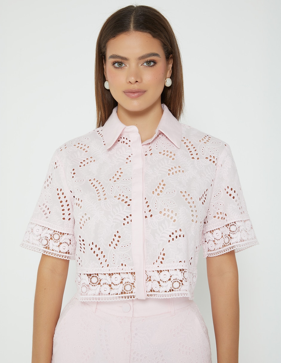 Blusa camisera puerto escondido manga Corta para mujer