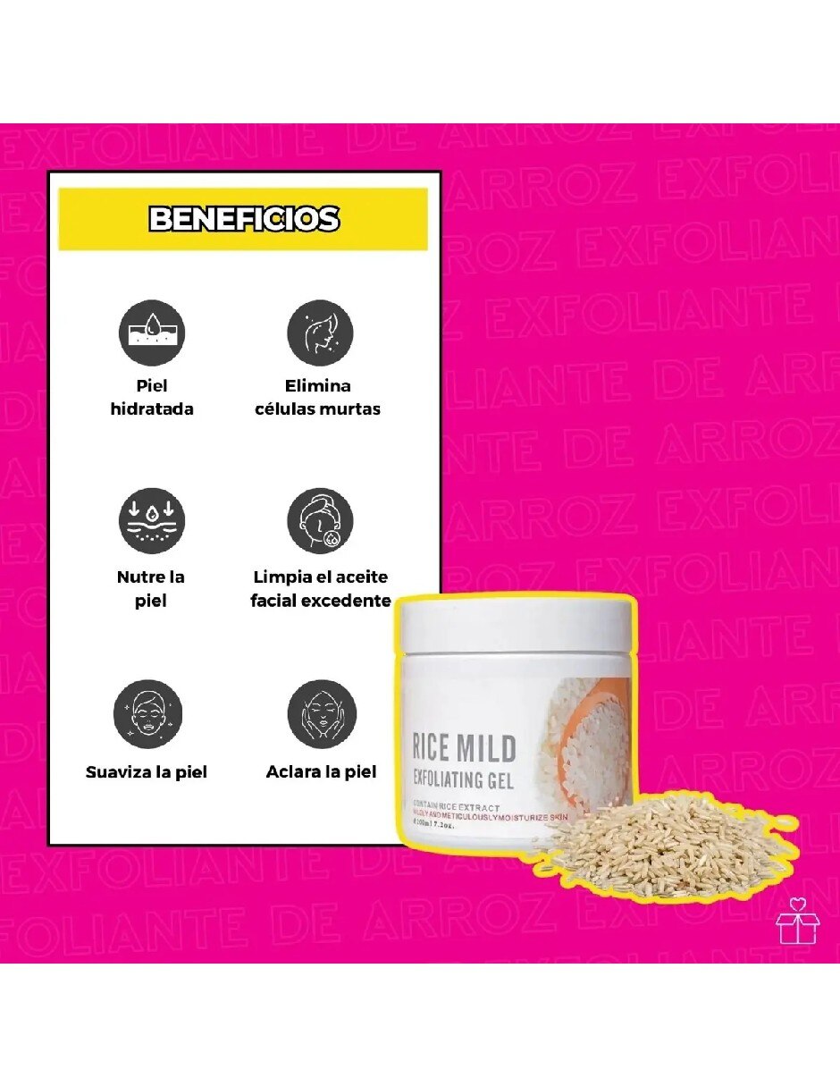 Exfoliante corporal Gel de arroz 200 ml para todo tipo de piel