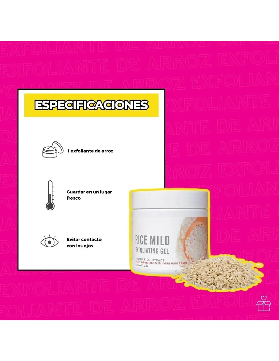 Exfoliante corporal Gel de arroz 200 ml para todo tipo de piel