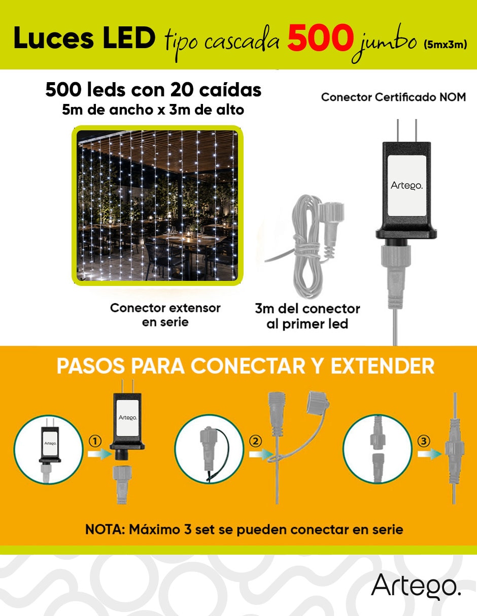 Serie luces led cable transparente quebec navidad quebec con 500 focos 4