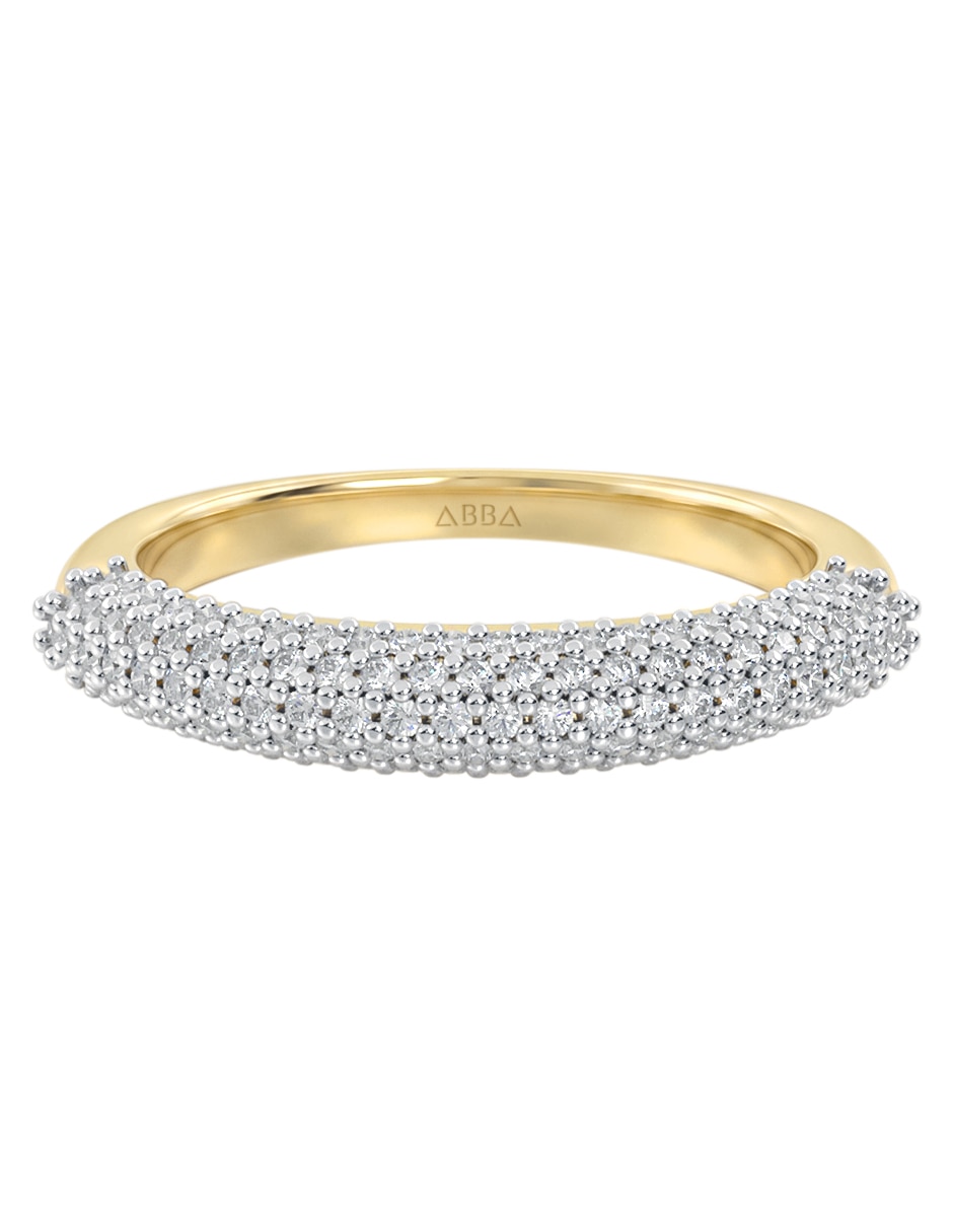 Anillo 14 k de oro zirconia brillante