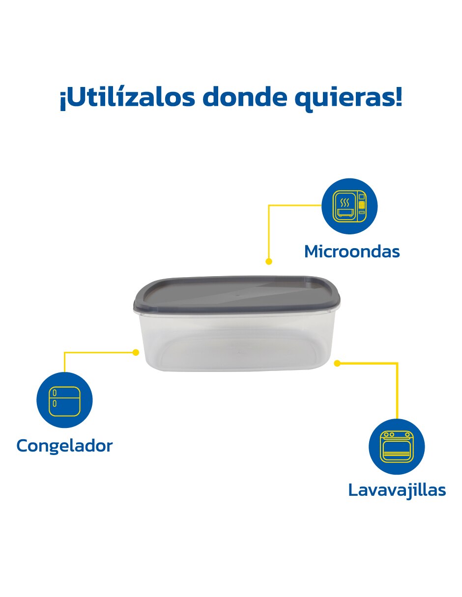 Kit de contenedores tupper de plástico 7 piezas 4