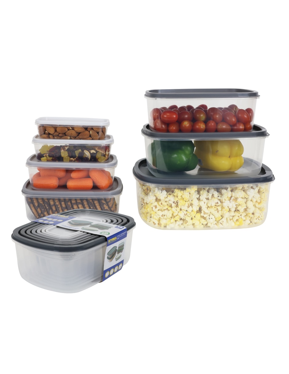 Kit de contenedores tupper de plástico 7 piezas 3