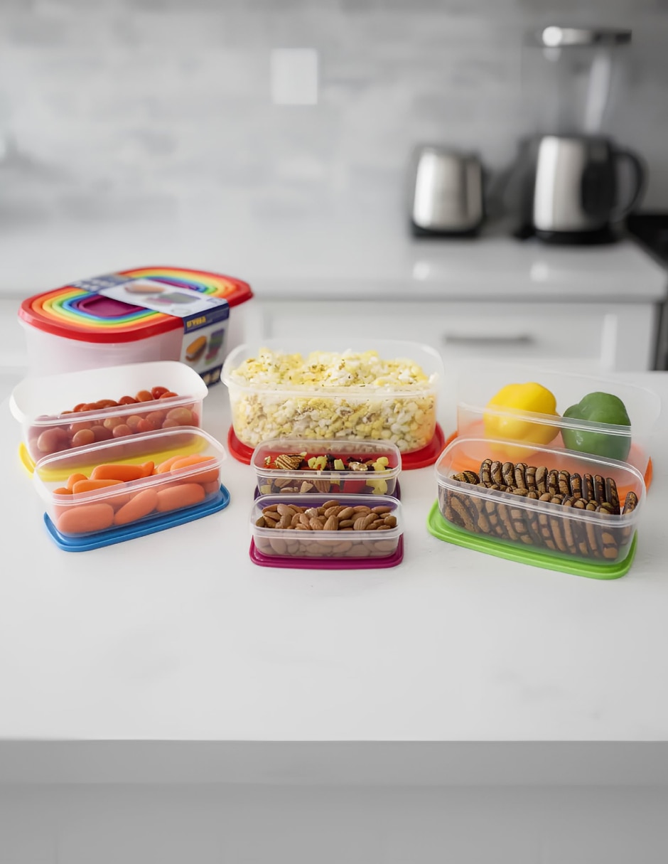 Kit de contenedores tuppers de plástico 7 piezas 3