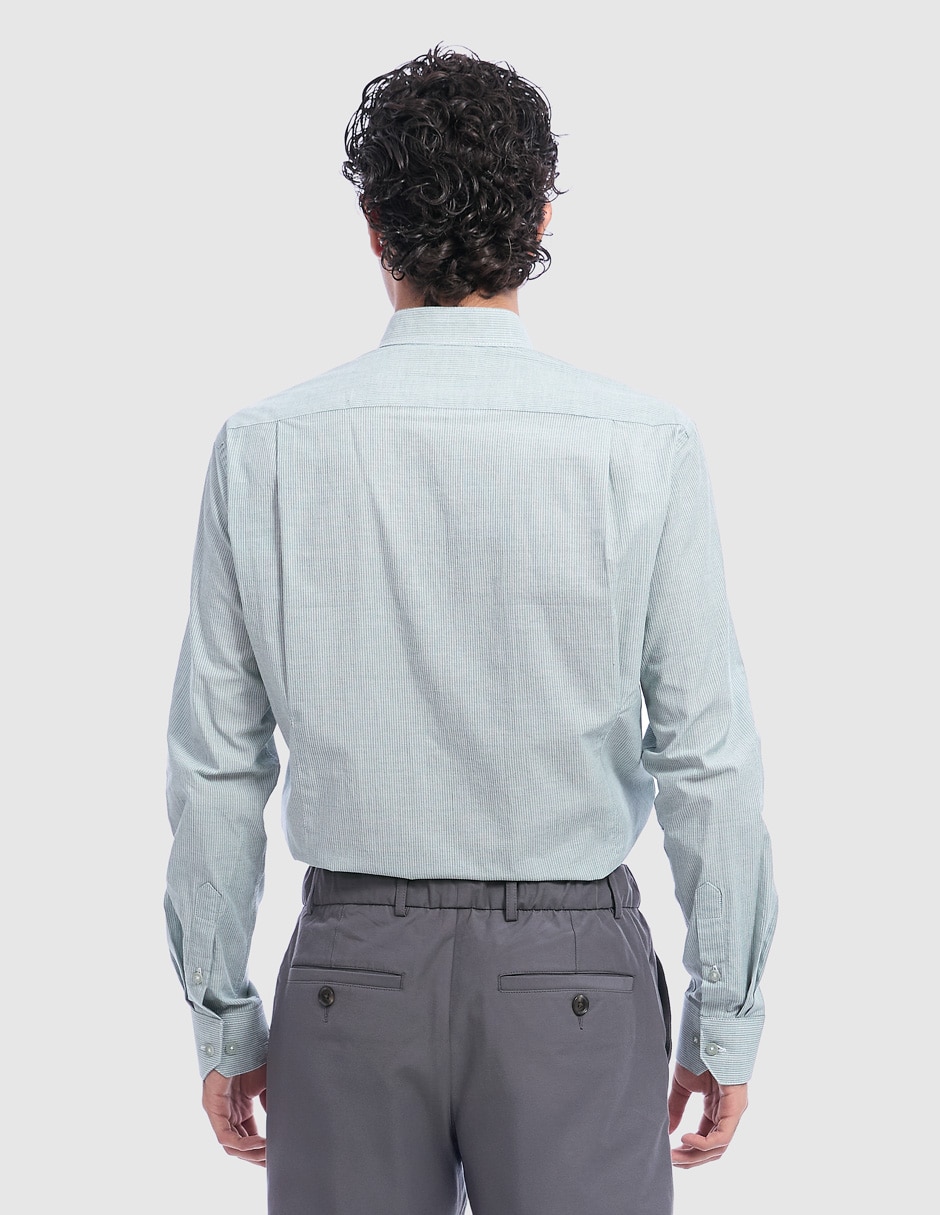 Camisa business casual manga larga para hombre 4