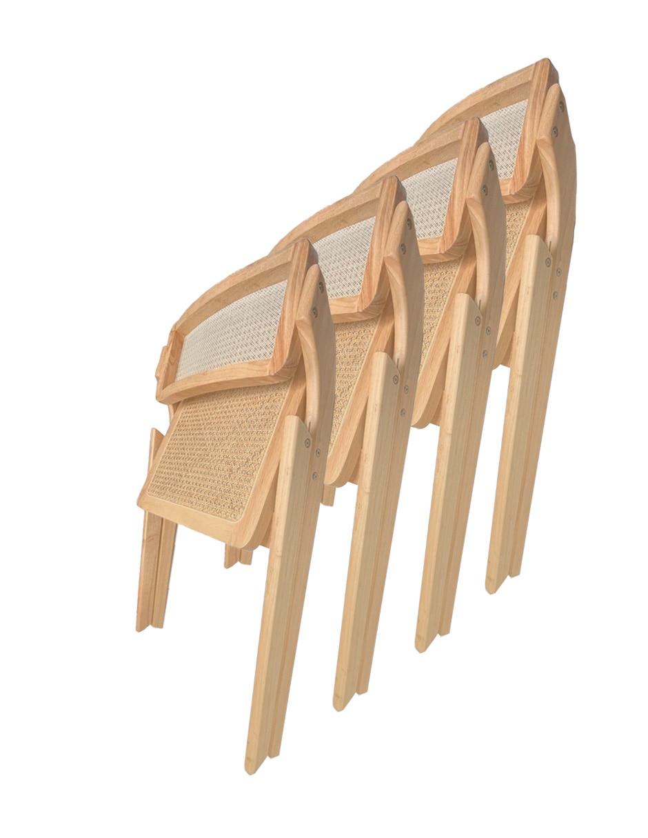 Juego de sillas 4 piezas Silla Ratan Dolce de Madera 5