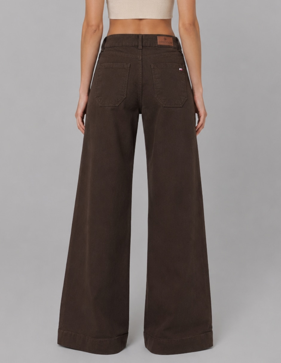 Jeans wide leg cintura alta para mujer 5