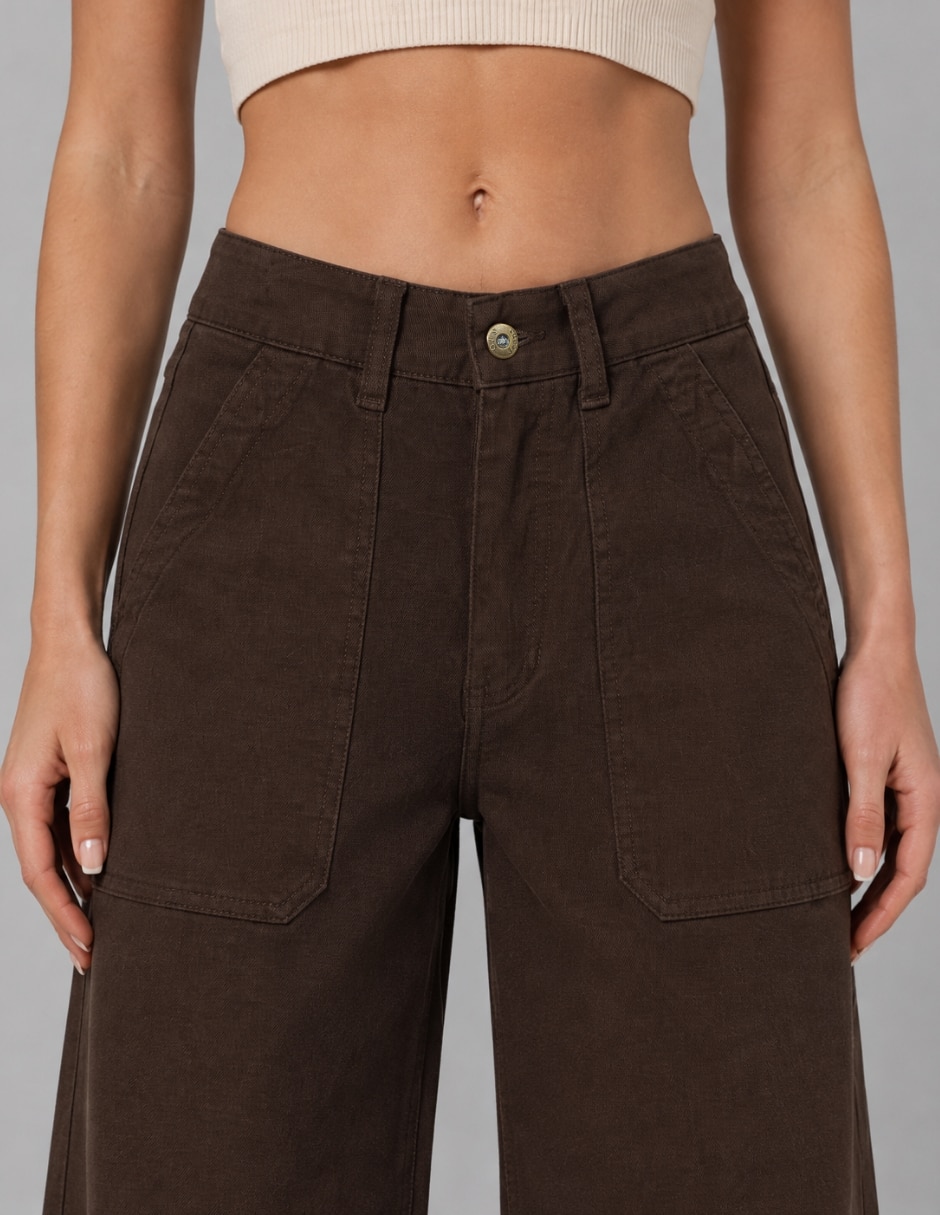 Jeans wide leg cintura alta para mujer 4