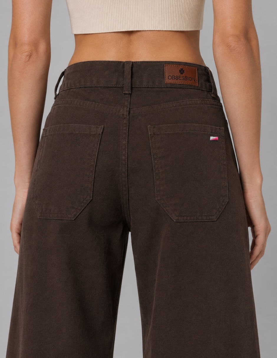 Jeans wide leg cintura alta para mujer 3